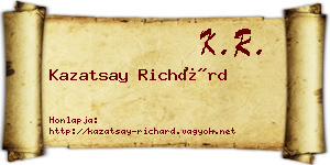 Kazatsay Richárd névjegykártya